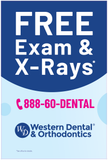 A-FRAME Poster Western Dental - Free Exams & X-Rays