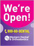 A-FRAME Poster Western Dental - We're Open! (Pink)